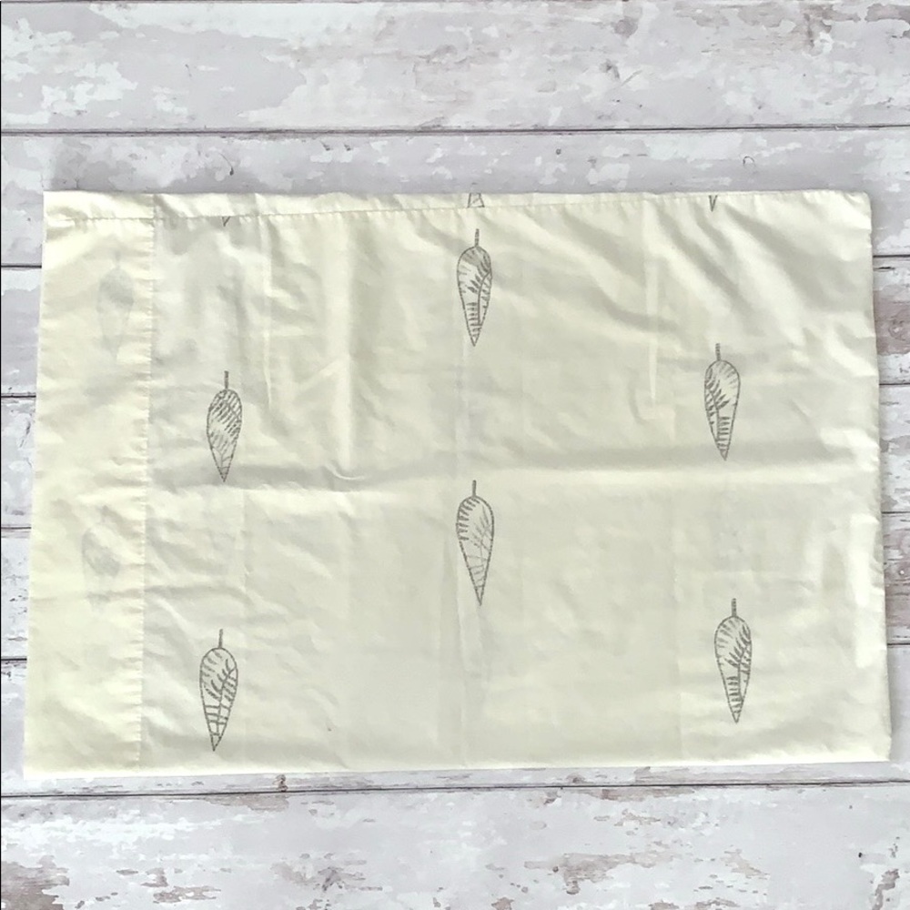 Feather Print Pillowcase Standard Size Cream Color Threshold Bedding Sheets
